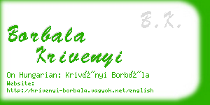 borbala krivenyi business card